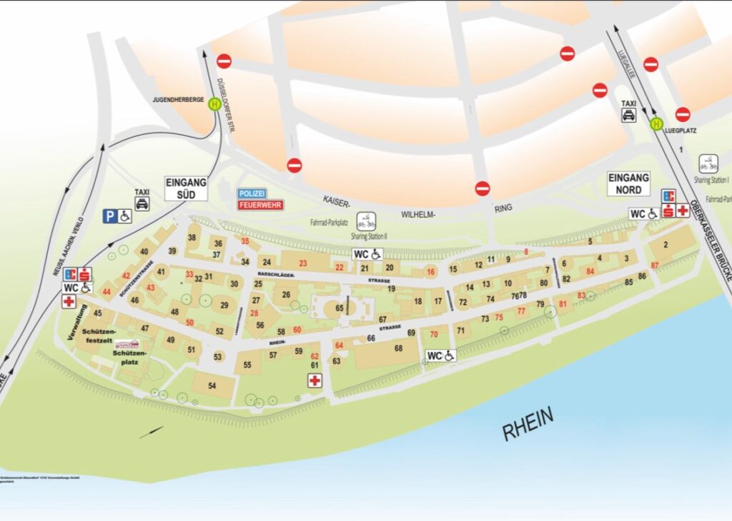 Lageplan Rheinkirmes 2025